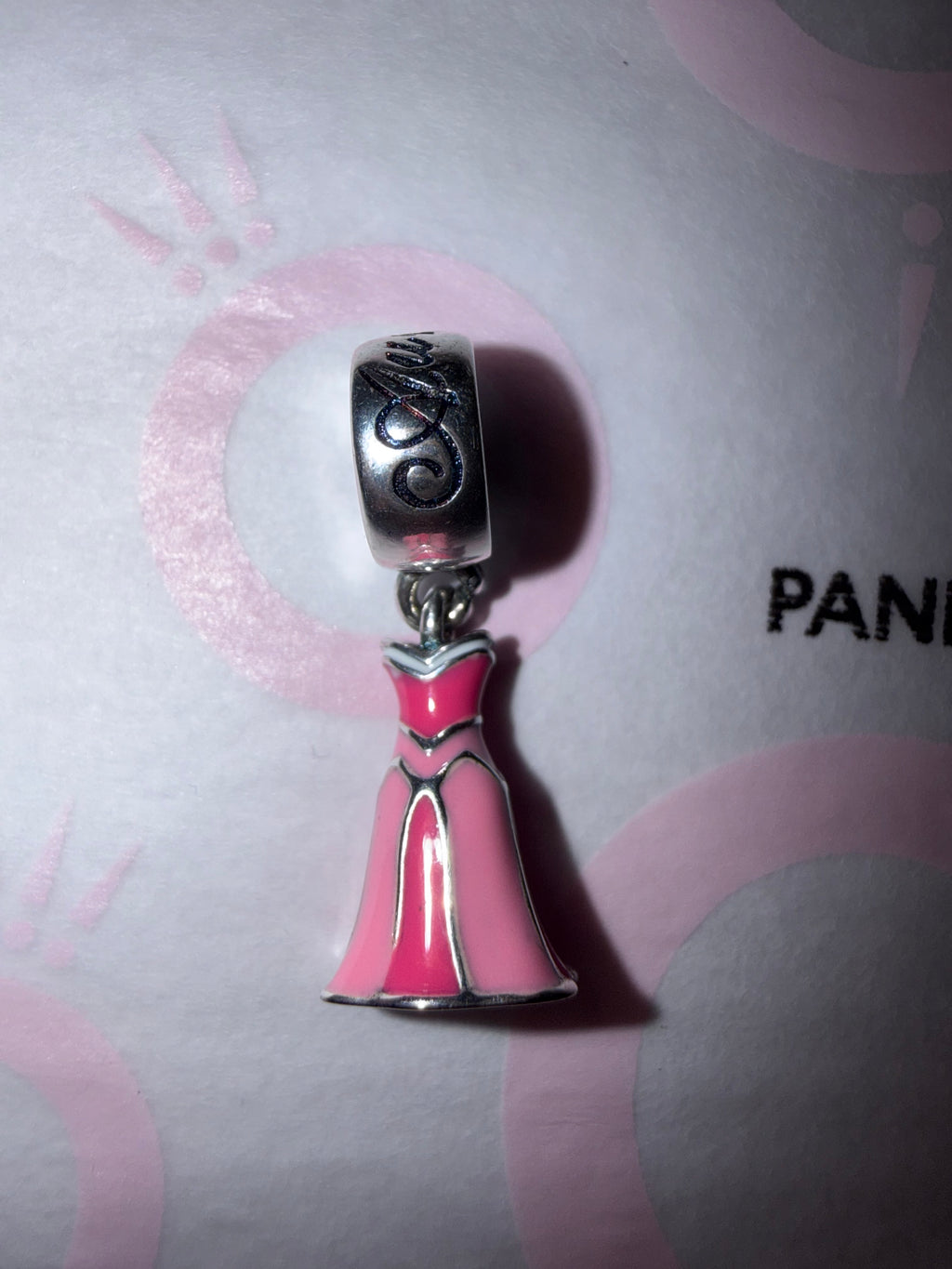RETIRED Aurora's Pink Dress Dangle Charm