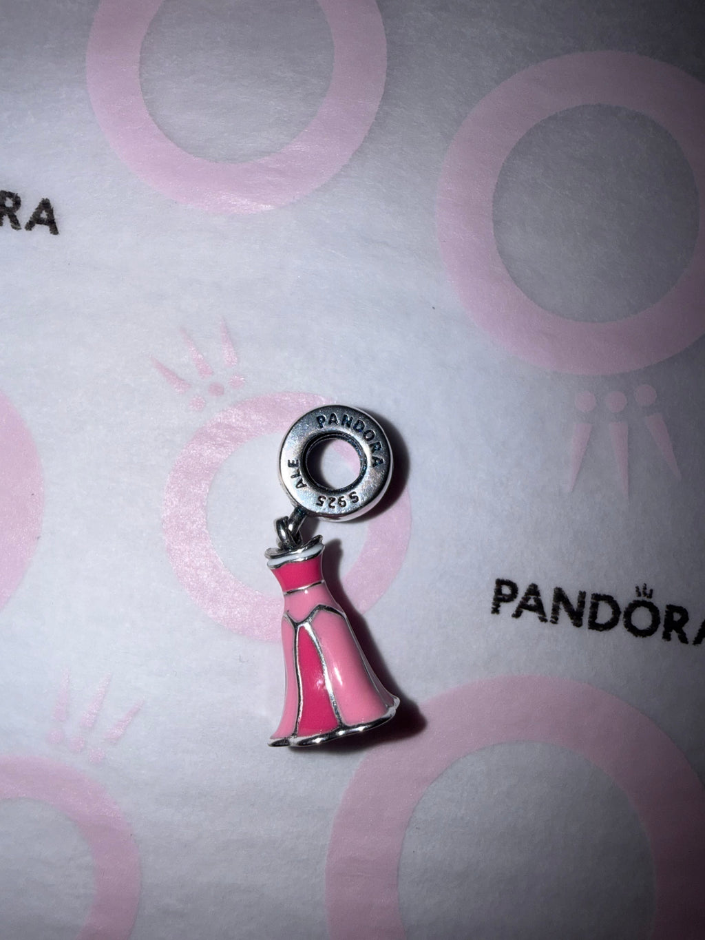RETIRED Aurora's Pink Dress Dangle Charm