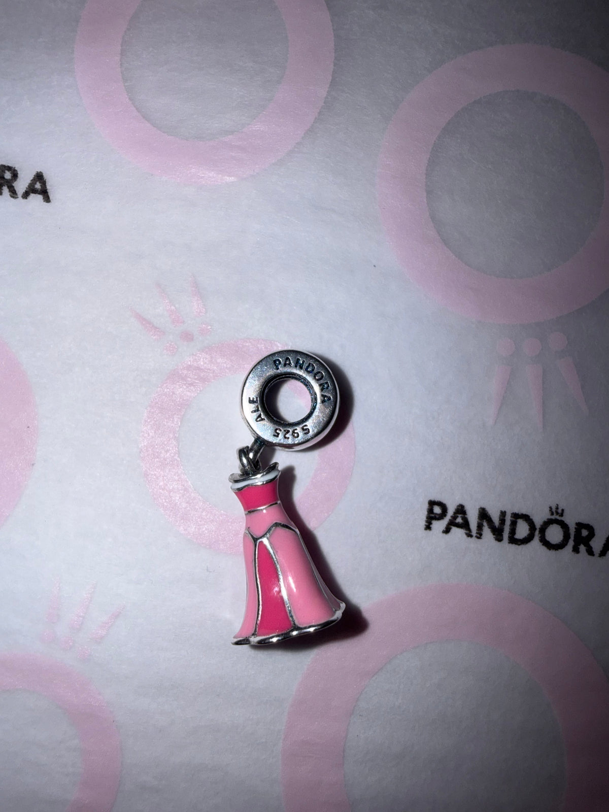 RETIRED Aurora's Pink Dress Dangle Charm