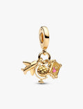 Airplane, Globe & Suitcase Triple Dangle Charm